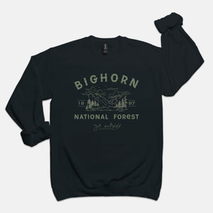 Bighorn Nat'l Forest (Olive Design) Crewneck Sweatshirt