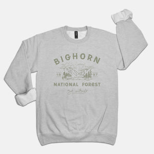 Bighorn Nat'l Forest (Olive Design) Crewneck Sweatshirt