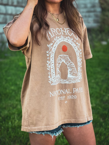 Aches National Park Stamped Tee
