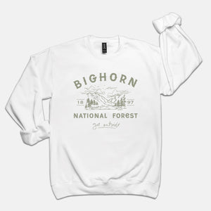 Bighorn Nat'l Forest (Olive Design) Crewneck Sweatshirt