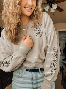 Wildflower w/ Sleeves Stamped Sweatshirt/Crewneck