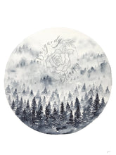 Load image into Gallery viewer, Circular Foggy Forest Print