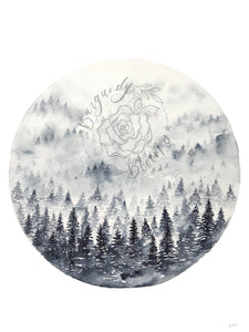 Circular Foggy Forest Print