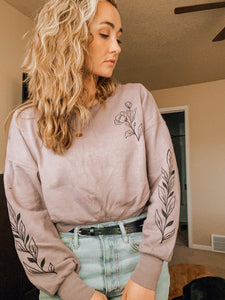 Wildflower w/ Sleeves Stamped Sweatshirt/Crewneck